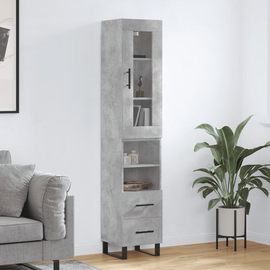 Credenza Grigio Cemento 34,5x34x180 cm in Legno Multistrato - homemem39