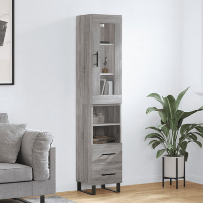 Credenza Grigio Sonoma 34,5x34x180 cm in Legno Multistrato - homemem39