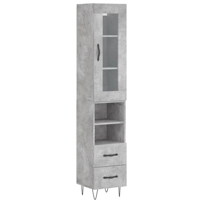 Credenza Grigio Cemento 34,5x34x180 cm in Legno Multistrato - homemem39