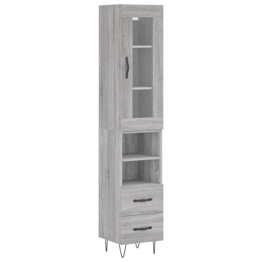 Credenza Grigio Sonoma 34,5x34x180 cm in Legno Multistrato - homemem39