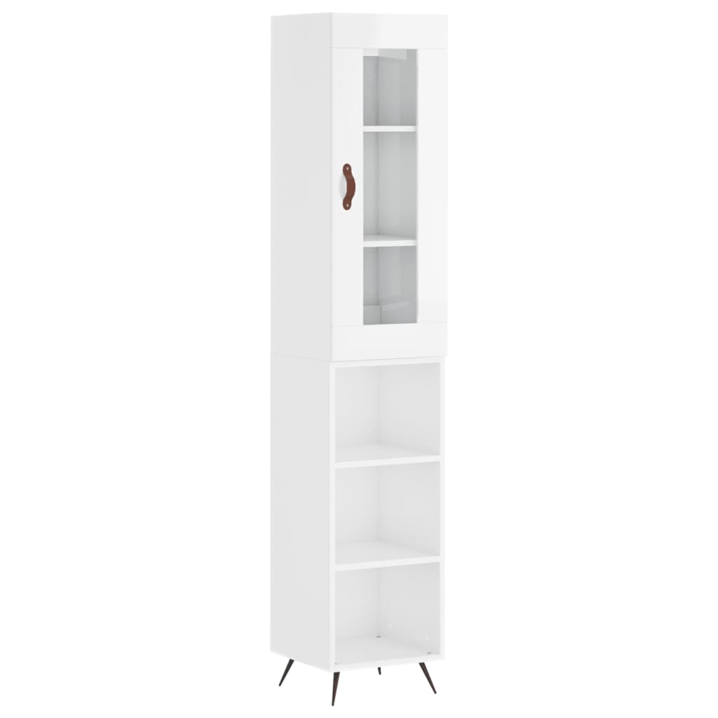 Credenza 34,5x34x180 cm in Legno Multistrato Bianco Lucido - homemem39