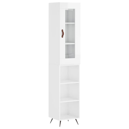 Credenza 34,5x34x180 cm in Legno Multistrato Bianco Lucido - homemem39