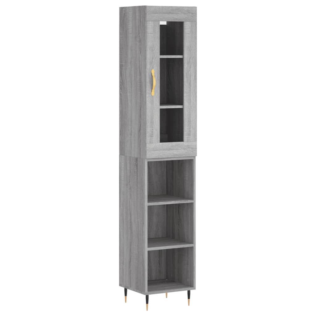 Credenza Grigio Sonoma 34,5x34x180 cm in Legno Multistrato - homemem39