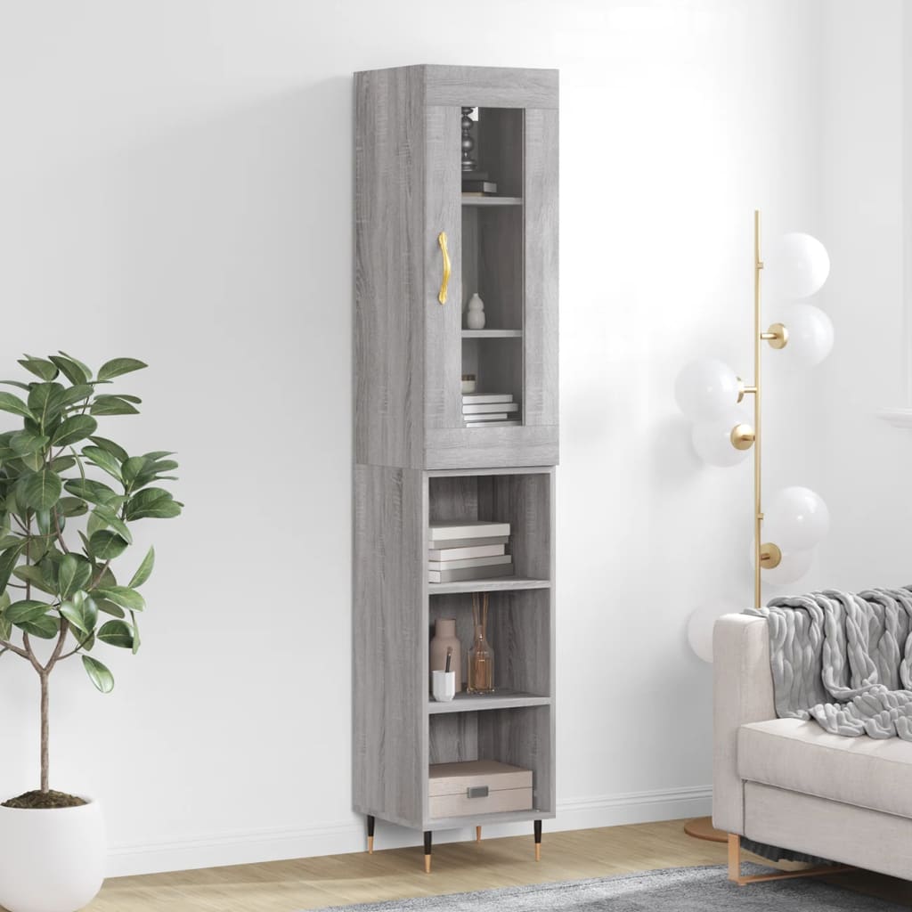 Credenza Grigio Sonoma 34,5x34x180 cm in Legno Multistrato - homemem39