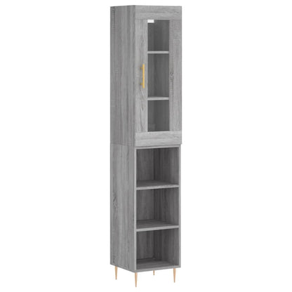 Credenza Grigio Sonoma 34,5x34x180 cm in Legno Multistrato - homemem39