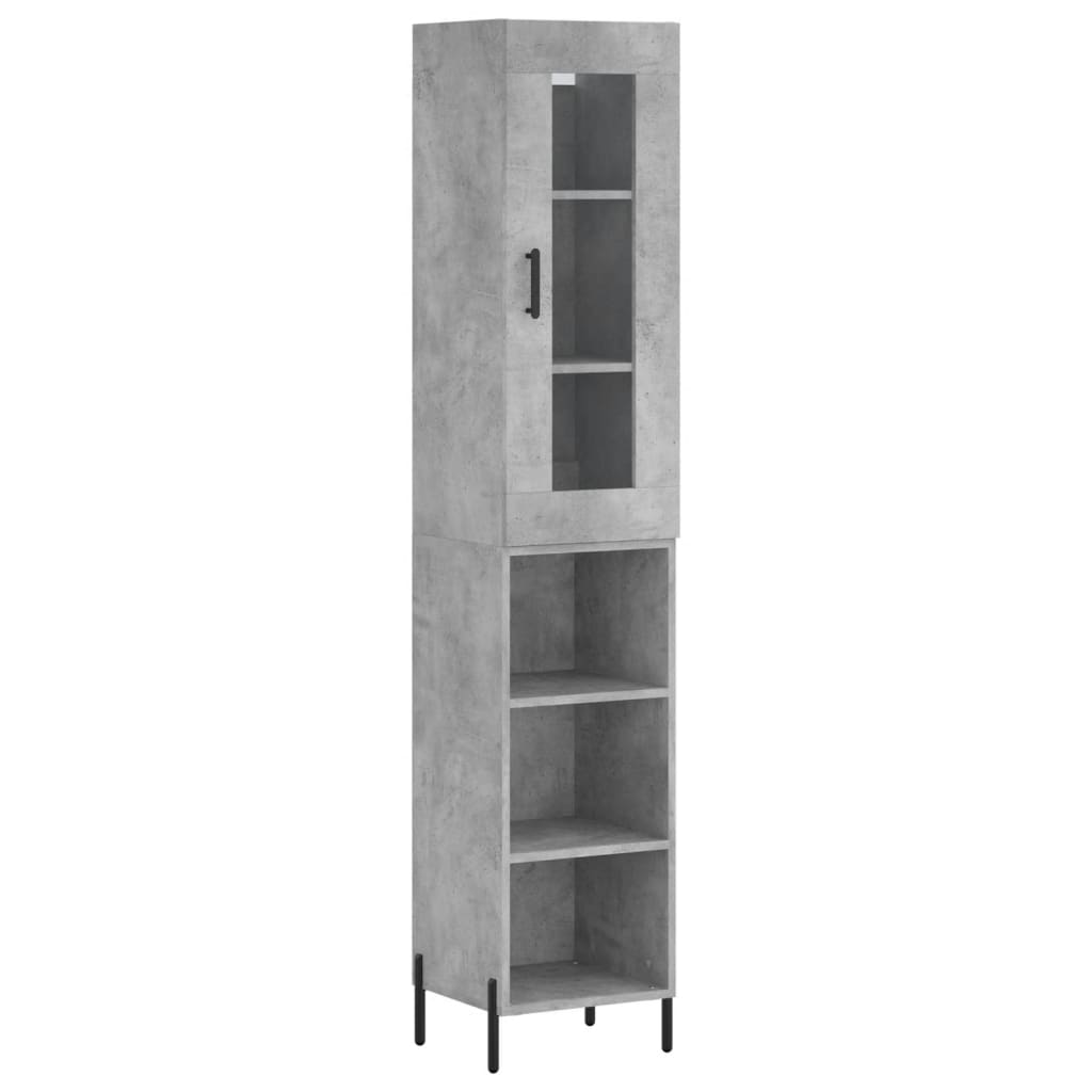 Credenza Grigio Cemento 34,5x34x180 cm in Legno Multistrato - homemem39