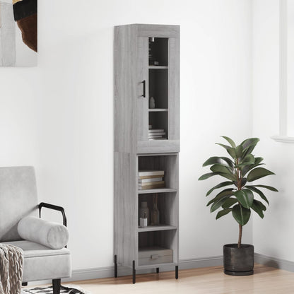 Credenza Grigio Sonoma 34,5x34x180 cm in Legno Multistrato - homemem39