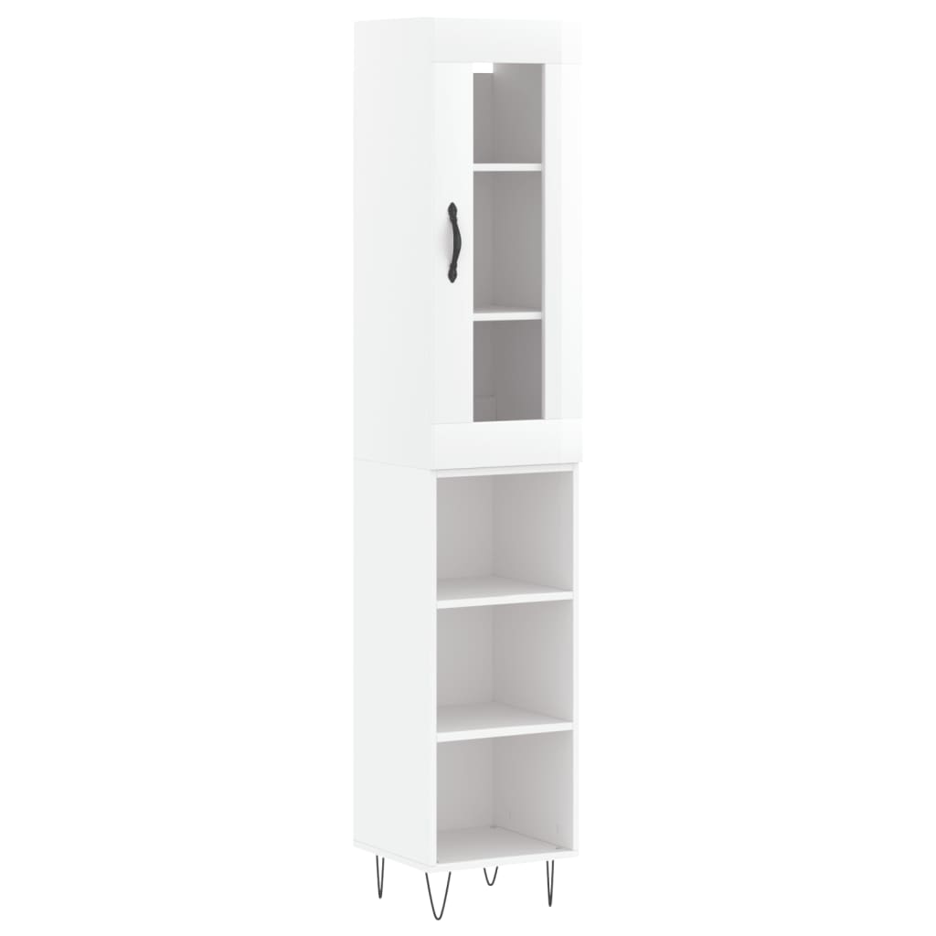 Credenza 34,5x34x180 cm in Legno Multistrato Bianco Lucido - homemem39