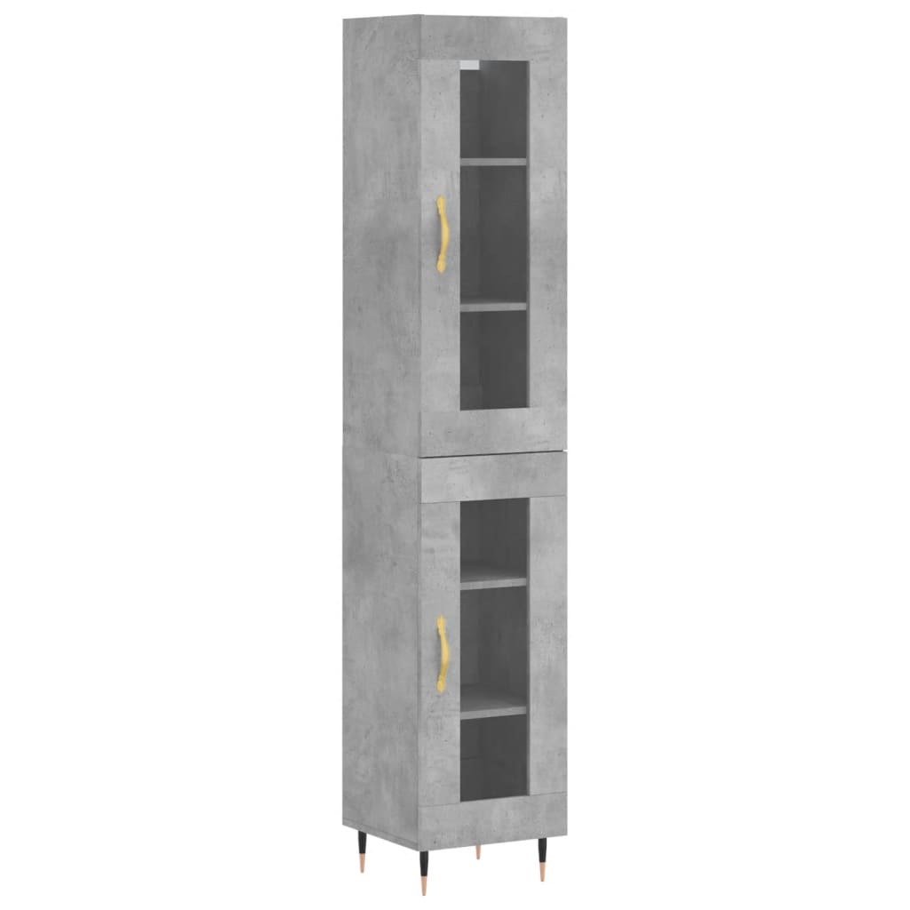 Credenza Grigio Cemento 34,5x34x180 cm in Legno Multistrato - homemem39