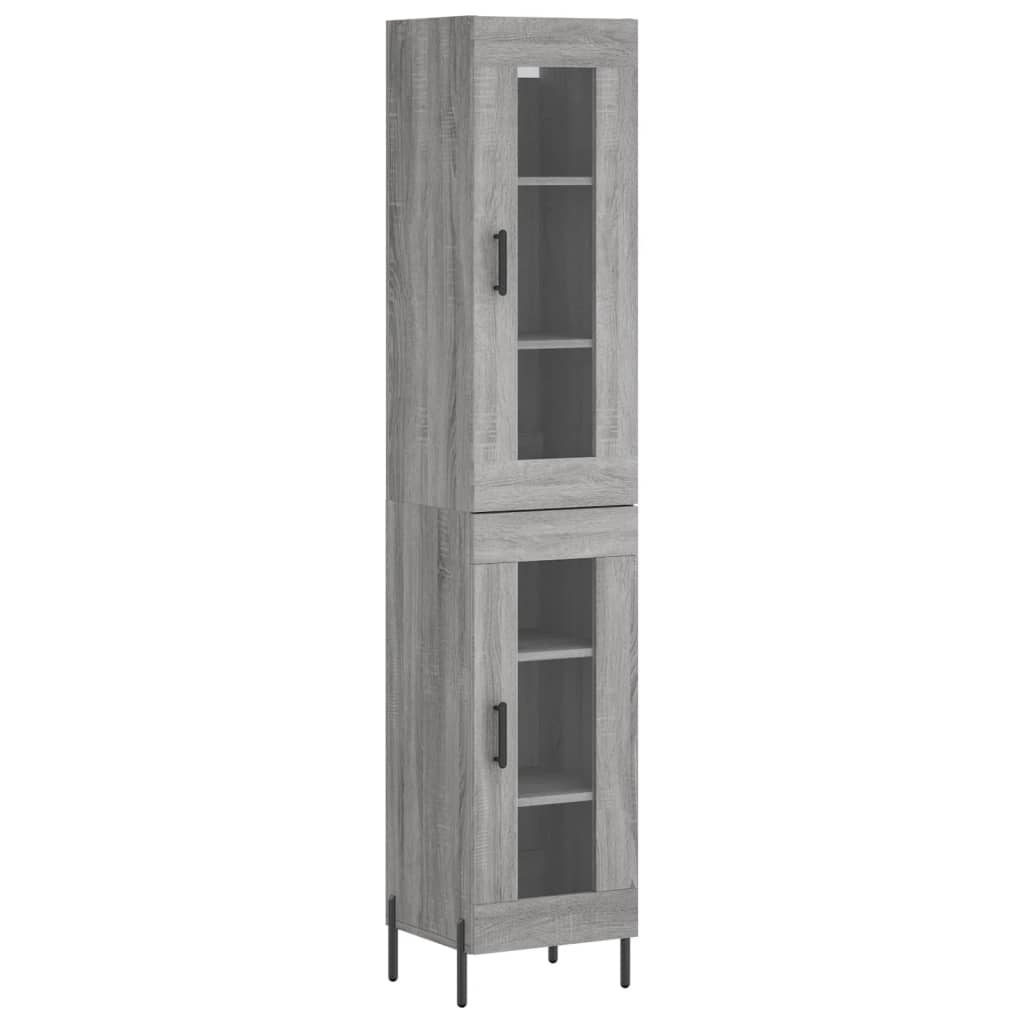 Credenza Grigio Sonoma 34,5x34x180 cm in Legno Multistrato - homemem39