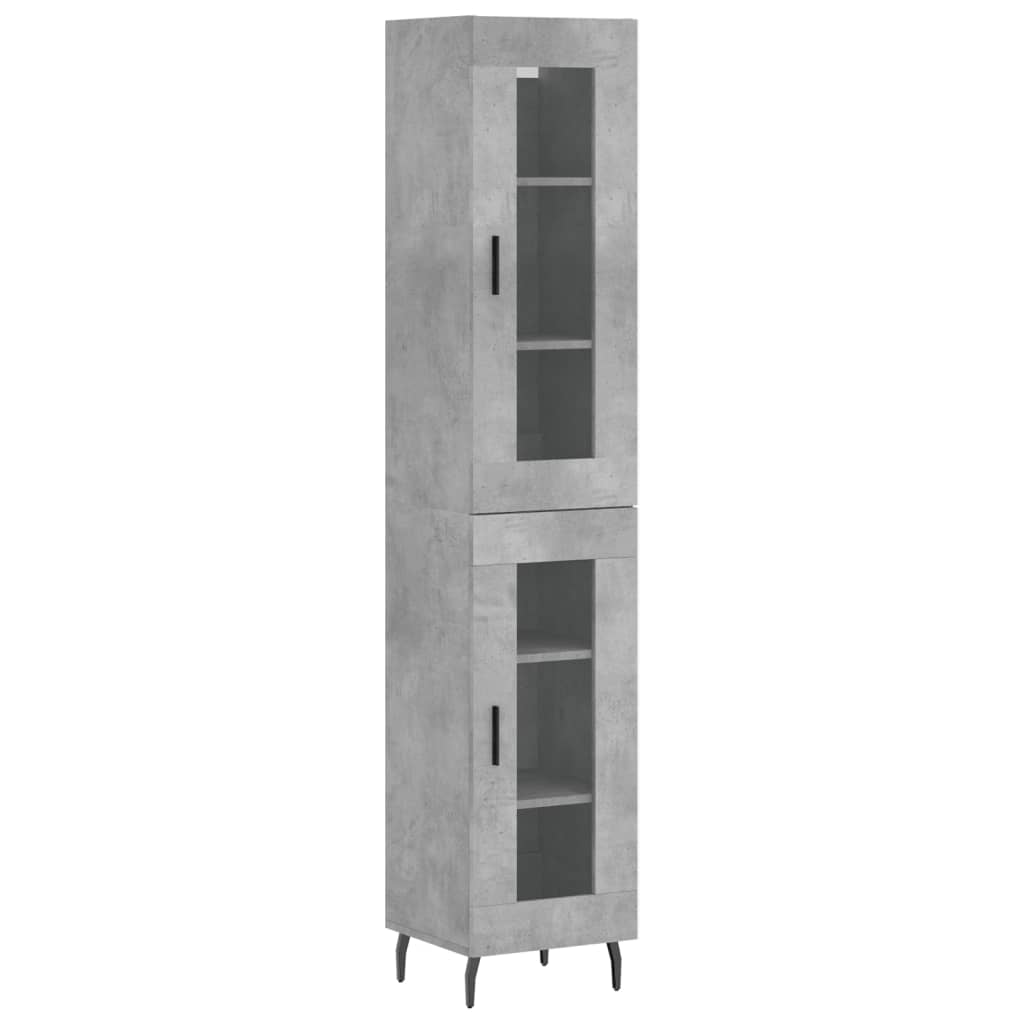 Credenza Grigio Cemento 34,5x34x180 cm in Legno Multistrato - homemem39