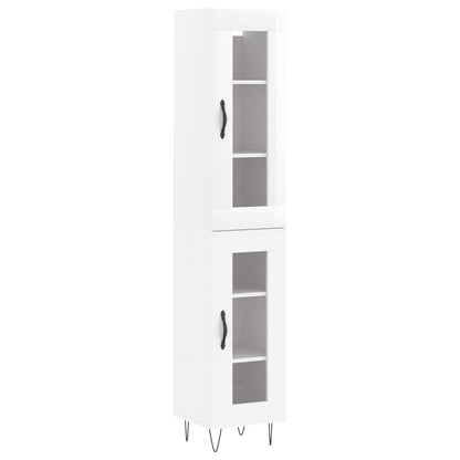 Credenza 34,5x34x180 cm in Legno Multistrato Bianco Lucido - homemem39