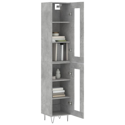 Credenza Grigio Cemento 34,5x34x180 cm in Legno Multistrato - homemem39