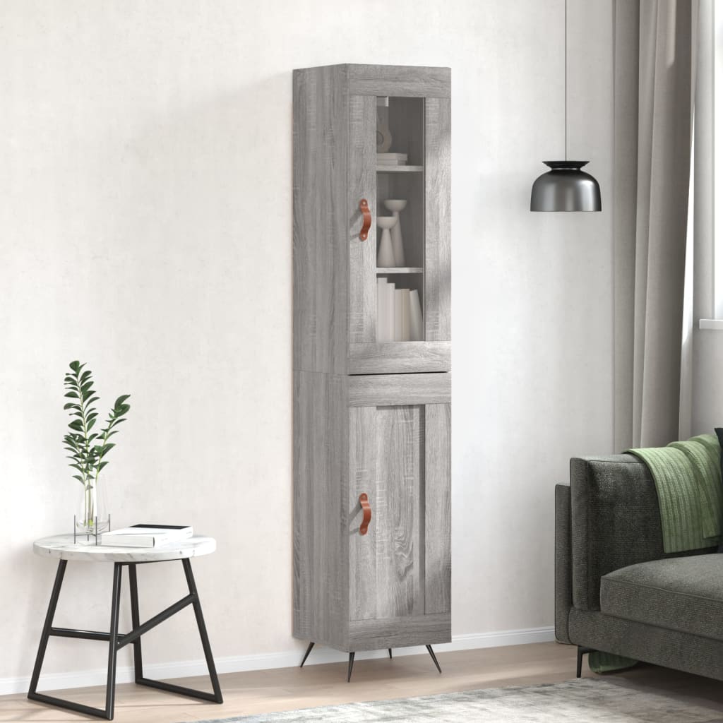 Credenza Grigio Sonoma 34,5x34x180 cm in Legno Multistrato - homemem39