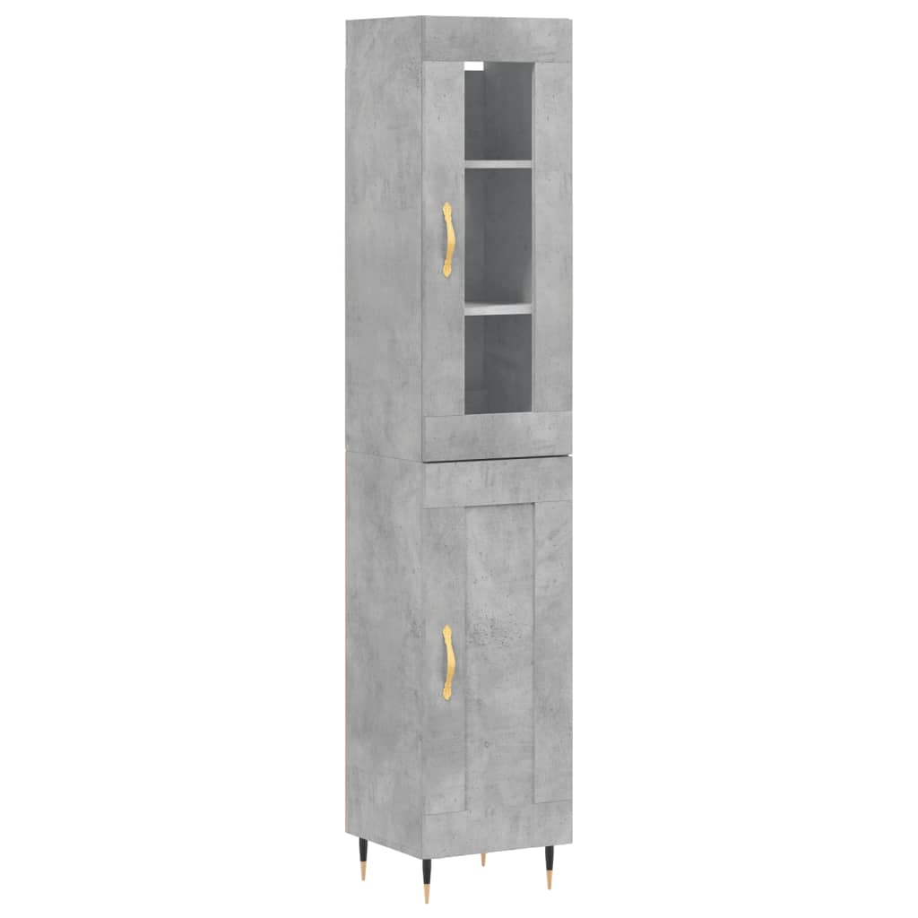 Credenza Grigio Cemento 34,5x34x180 cm in Legno Multistrato - homemem39