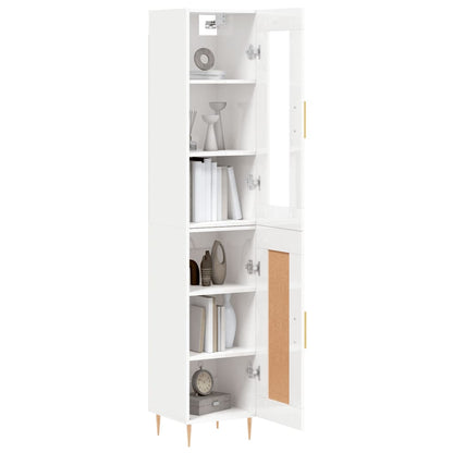 Credenza 34,5x34x180 cm in Legno Multistrato Bianco Lucido - homemem39