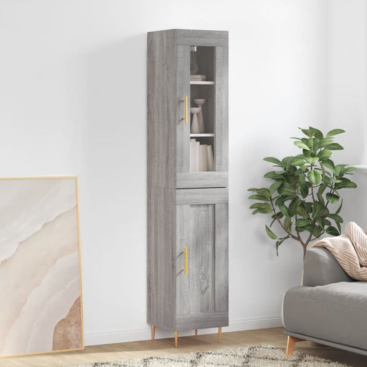 Credenza Grigio Sonoma 34,5x34x180 cm in Legno Multistrato - homemem39