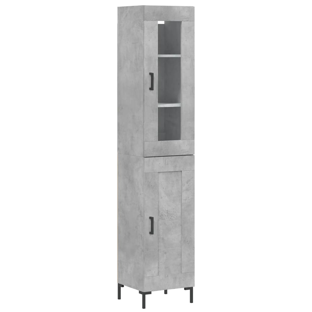 Credenza Grigio Cemento 34,5x34x180 cm in Legno Multistrato - homemem39