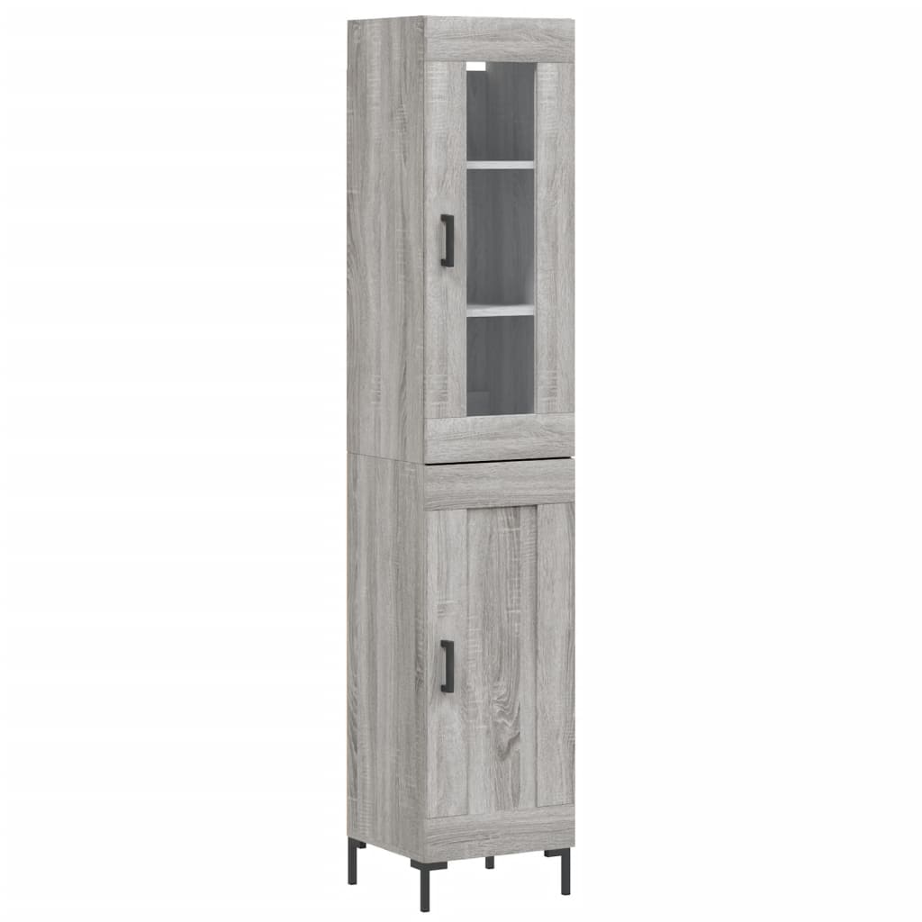 Credenza Grigio Sonoma 34,5x34x180 cm in Legno Multistrato - homemem39