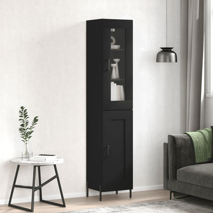 Credenza Nera 34,5x34x180 cm in Legno Multistrato - homemem39