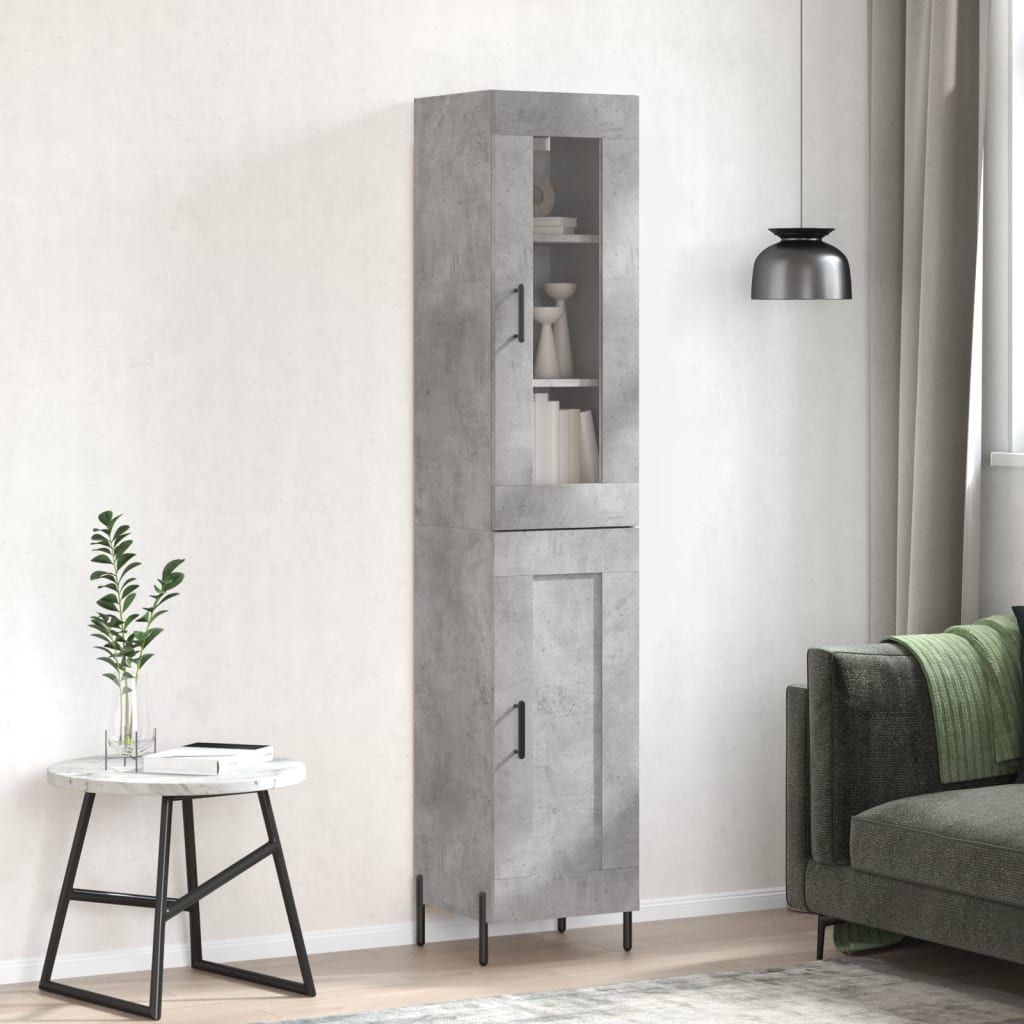 Credenza Grigio Cemento 34,5x34x180 cm in Legno Multistrato - homemem39