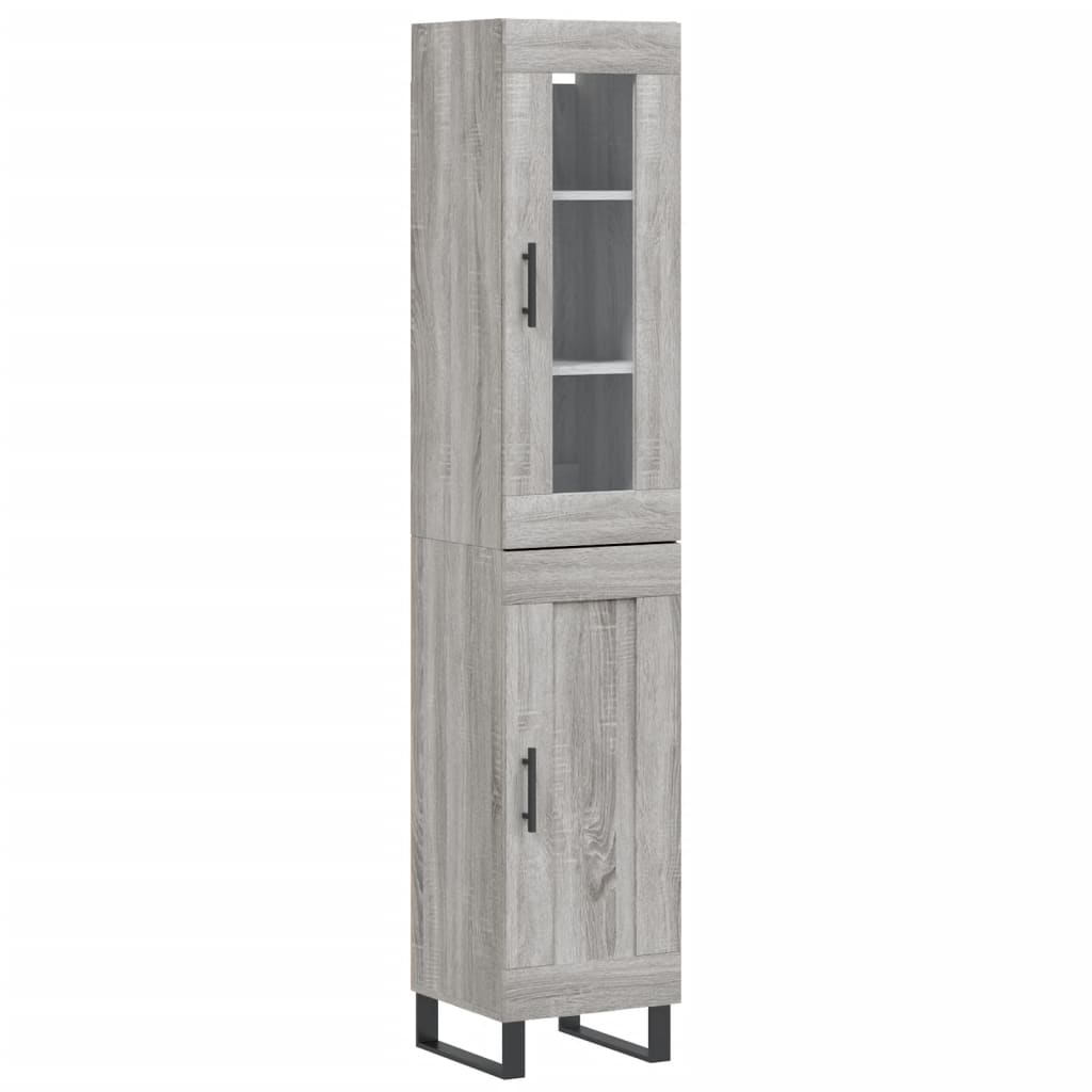 Credenza Grigio Sonoma 34,5x34x180 cm in Legno Multistrato - homemem39