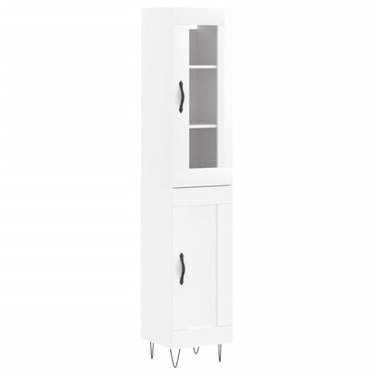 Credenza 34,5x34x180 cm in Legno Multistrato Bianco Lucido - homemem39