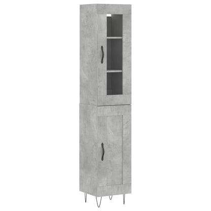 Credenza Grigio Cemento 34,5x34x180 cm in Legno Multistrato - homemem39