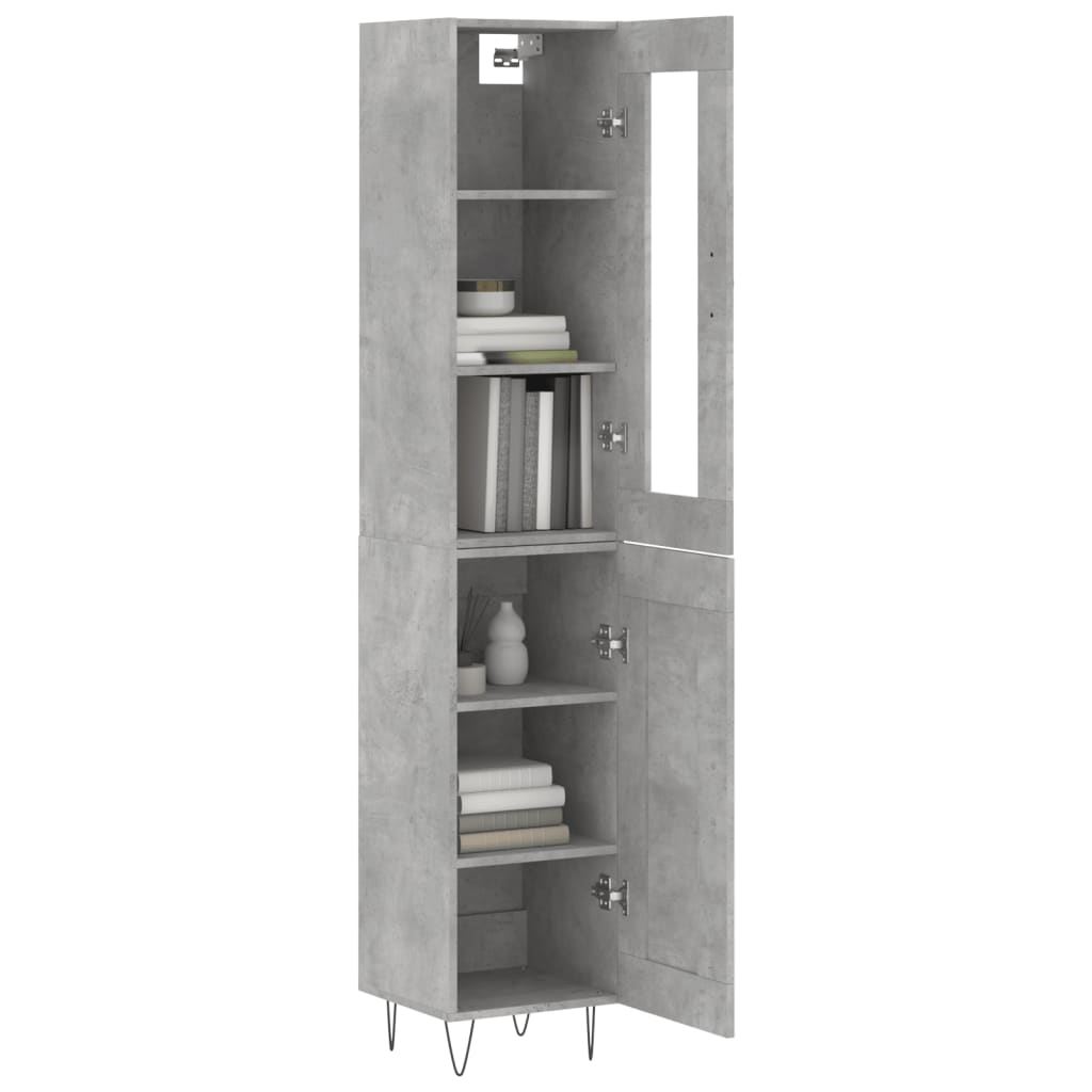 Credenza Grigio Cemento 34,5x34x180 cm in Legno Multistrato - homemem39