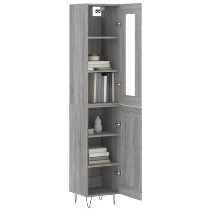 Credenza Grigio Sonoma 34,5x34x180 cm in Legno Multistrato - homemem39