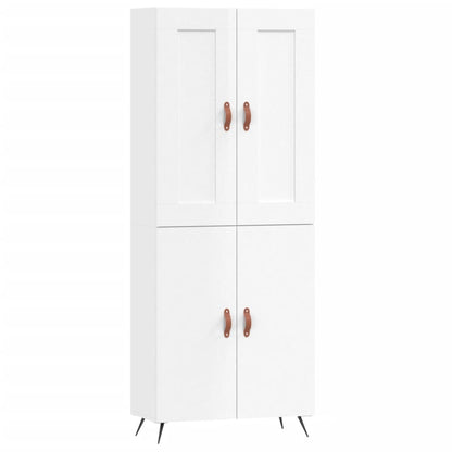 Credenza Bianco Lucido 69,5x34x180 cm in Legno Multistrato - homemem39