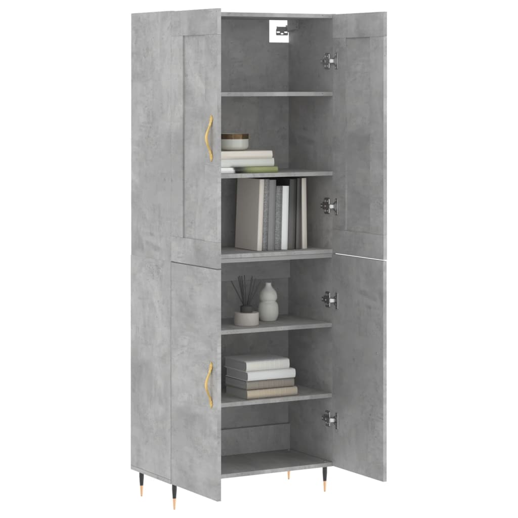 Credenza Grigio Cemento 69,5x34x180 cm in Legno Multistrato - homemem39