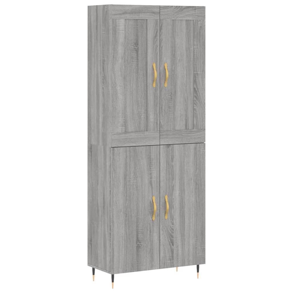 Credenza Grigio Sonoma 69,5x34x180 cm in Legno Multistrato - homemem39