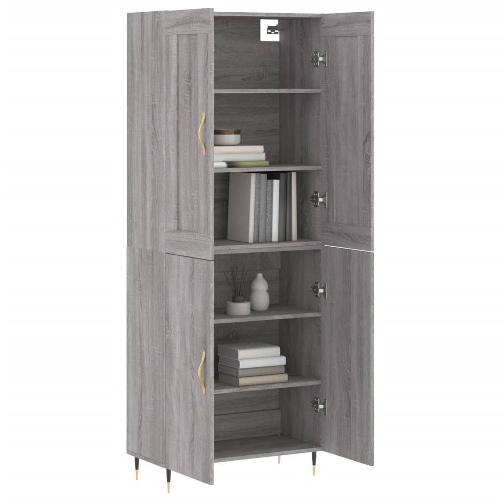 Credenza Grigio Sonoma 69,5x34x180 cm in Legno Multistrato - homemem39