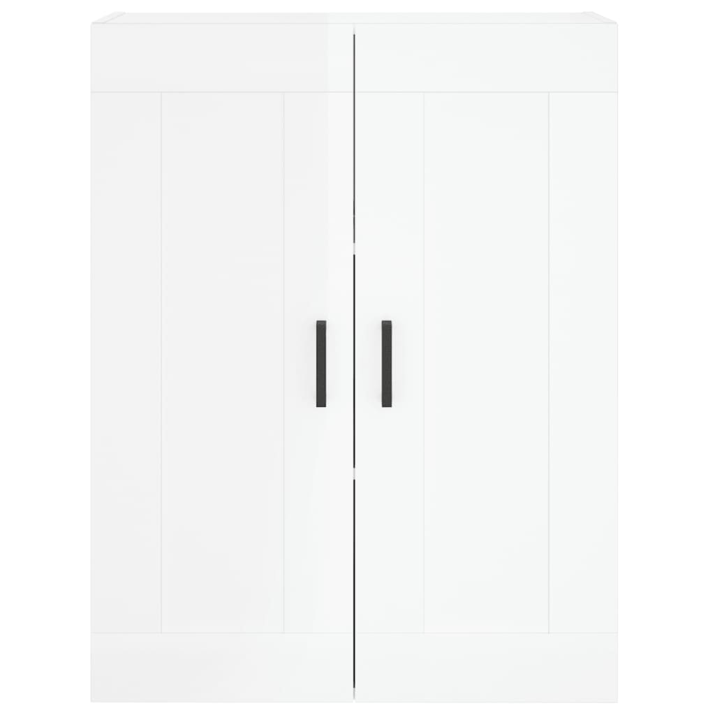 Credenza Bianco Lucido 69,5x34x180 cm in Legno Multistrato - homemem39