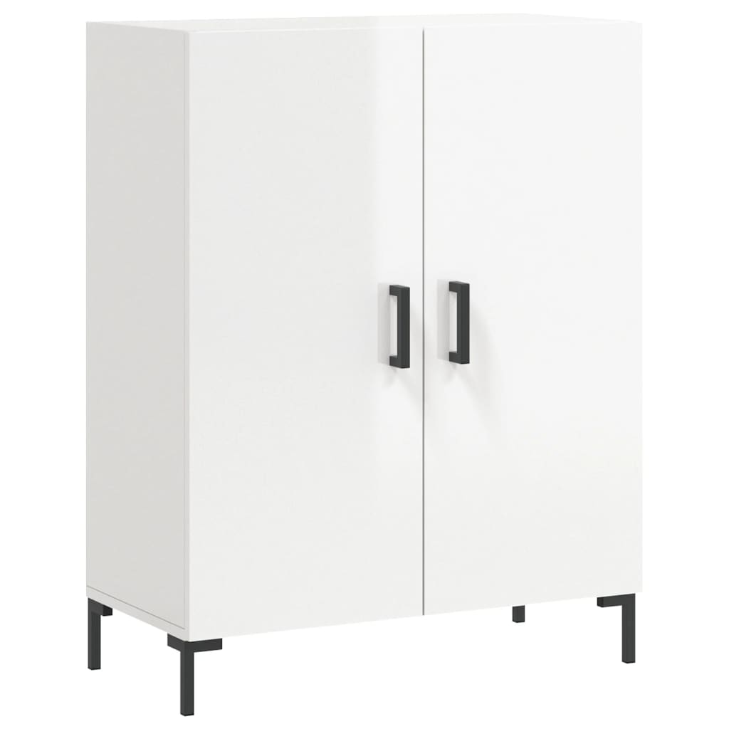 Credenza Bianco Lucido 69,5x34x180 cm in Legno Multistrato - homemem39