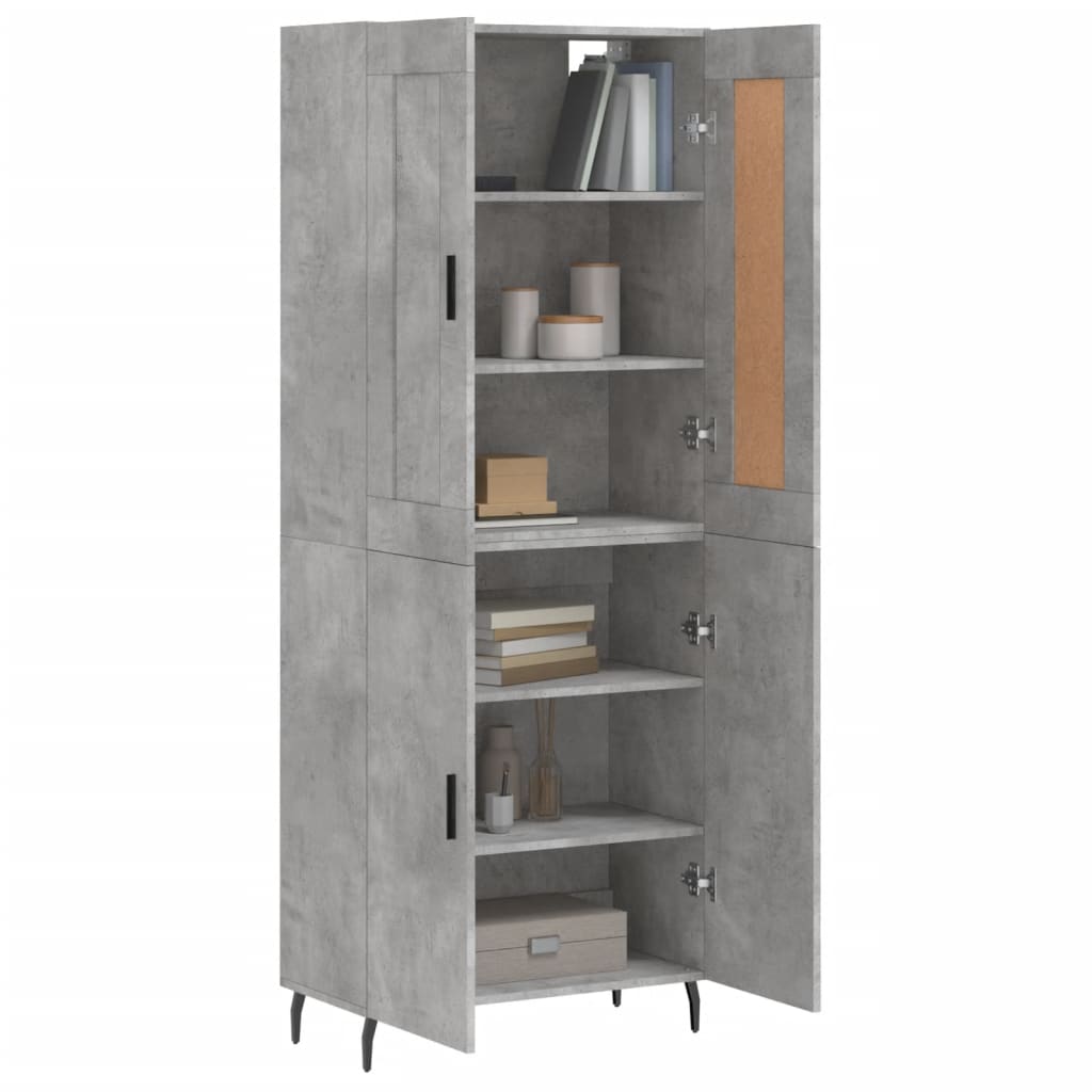 Credenza Grigio Cemento 69,5x34x180 cm in Legno Multistrato - homemem39