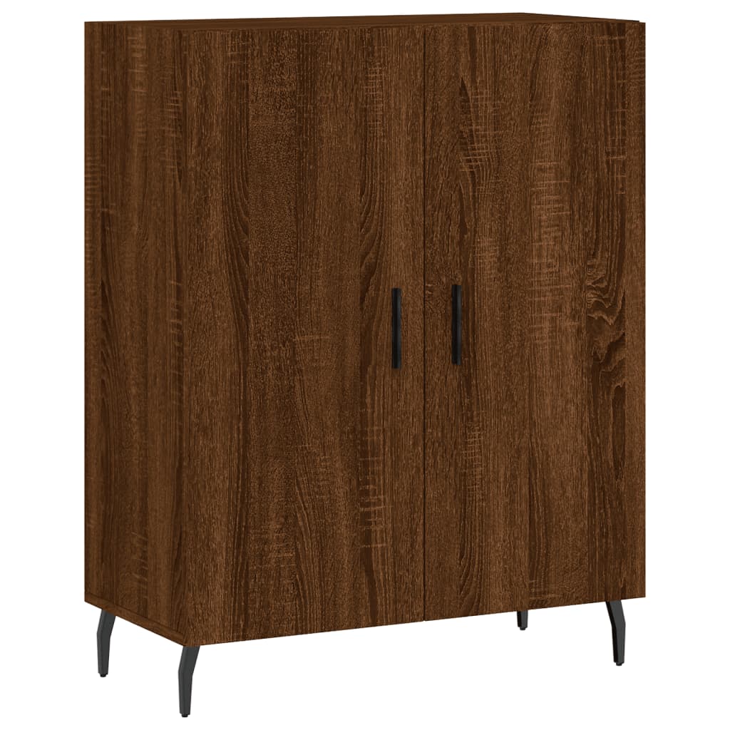 Credenza Rovere Marrone 69,5x34x180 cm in Legno Multistrato - homemem39