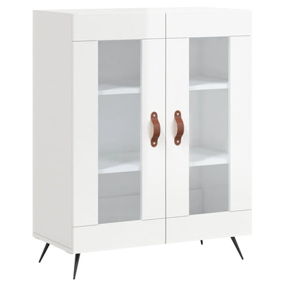 Credenza Bianco Lucido 69,5x34x180 cm in Legno Multistrato - homemem39