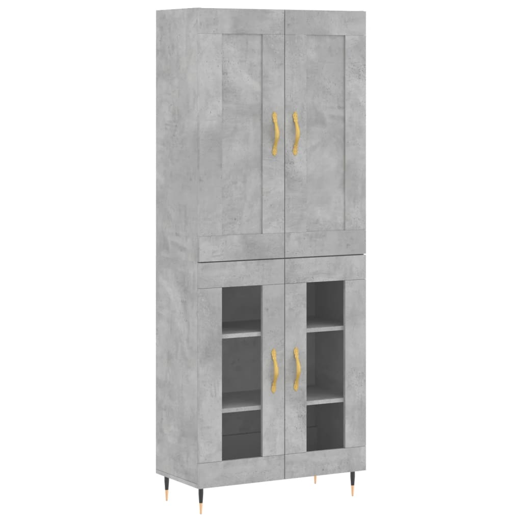 Credenza Grigio Cemento 69,5x34x180 cm in Legno Multistrato - homemem39