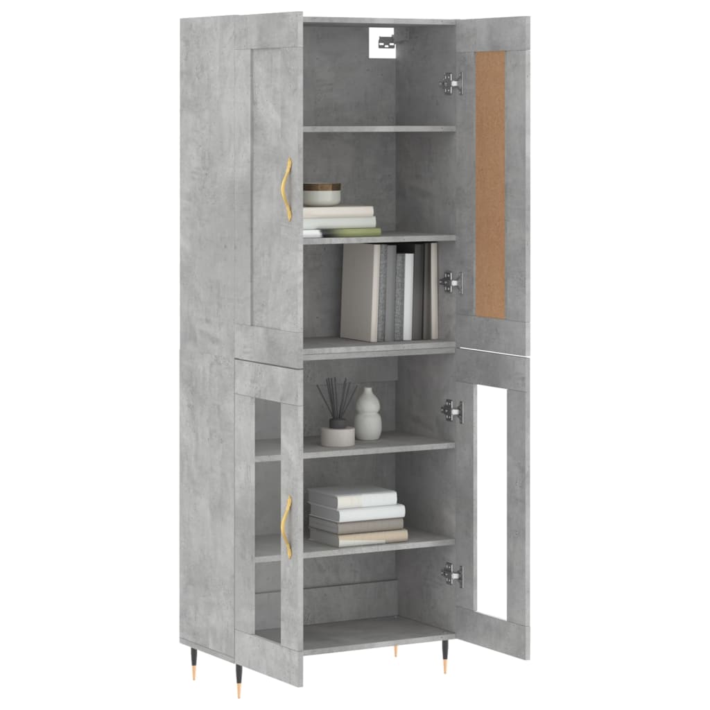 Credenza Grigio Cemento 69,5x34x180 cm in Legno Multistrato - homemem39