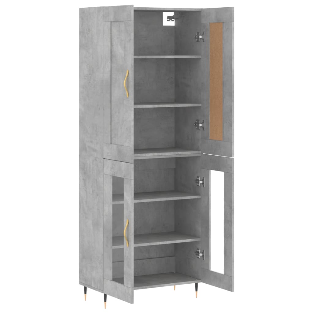 Credenza Grigio Cemento 69,5x34x180 cm in Legno Multistrato - homemem39