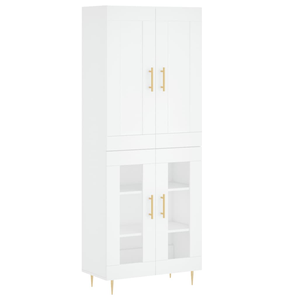 Credenza Bianca 69,5x34x180 cm in Legno Multistrato - homemem39