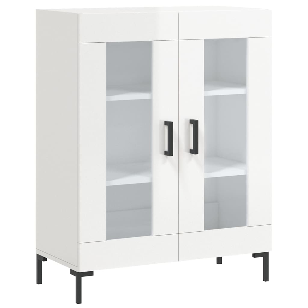 Credenza Bianco Lucido 69,5x34x180 cm in Legno Multistrato - homemem39