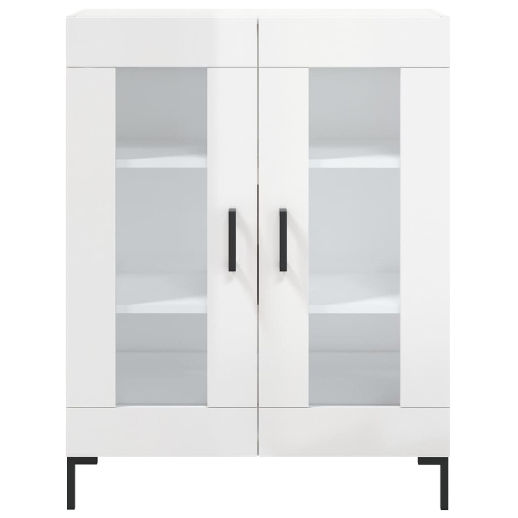 Credenza Bianco Lucido 69,5x34x180 cm in Legno Multistrato - homemem39