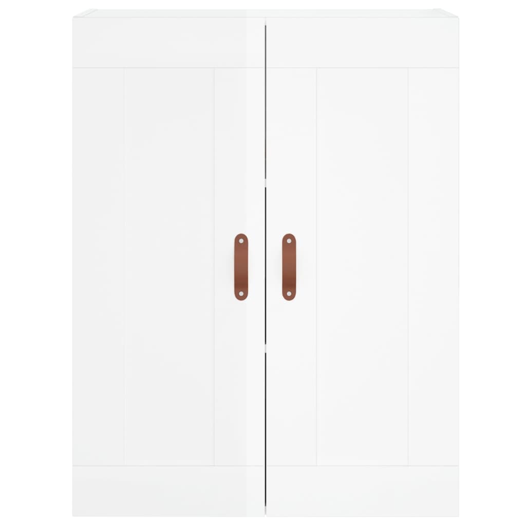 Credenza Bianco Lucido 69,5x34x180 cm in Legno Multistrato - homemem39