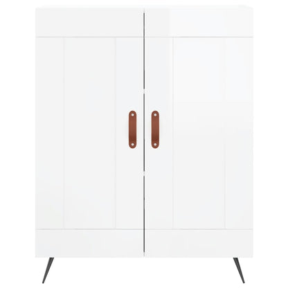 Credenza Bianco Lucido 69,5x34x180 cm in Legno Multistrato - homemem39