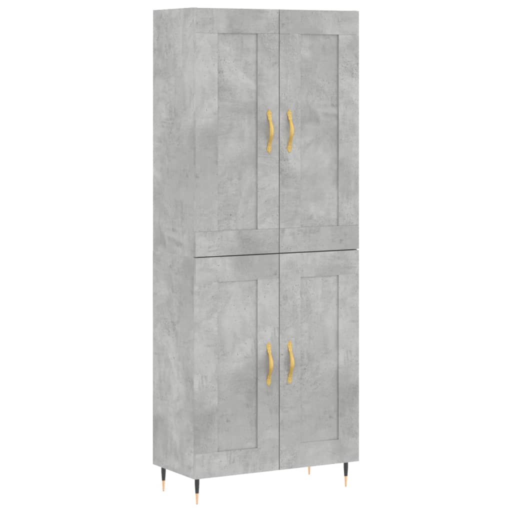 Credenza Grigio Cemento 69,5x34x180 cm in Legno Multistrato - homemem39