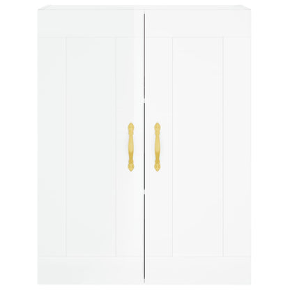 Credenza Bianco Lucido 69,5x34x180 cm in Legno Multistrato - homemem39