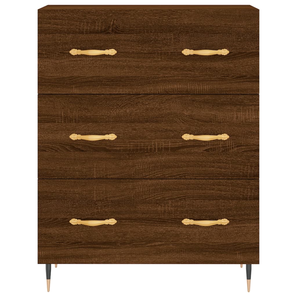 Credenza Rovere Marrone 69,5x34x180 cm in Legno Multistrato - homemem39